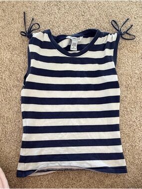 Abercrombie Navy & White Stripe Tie-Shoulder Tank